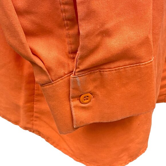 3 Red Kap Mens XXL Long Sleeve Orange Work Shirt Cotton Dual Chest Pockets - Picture 9 of 13